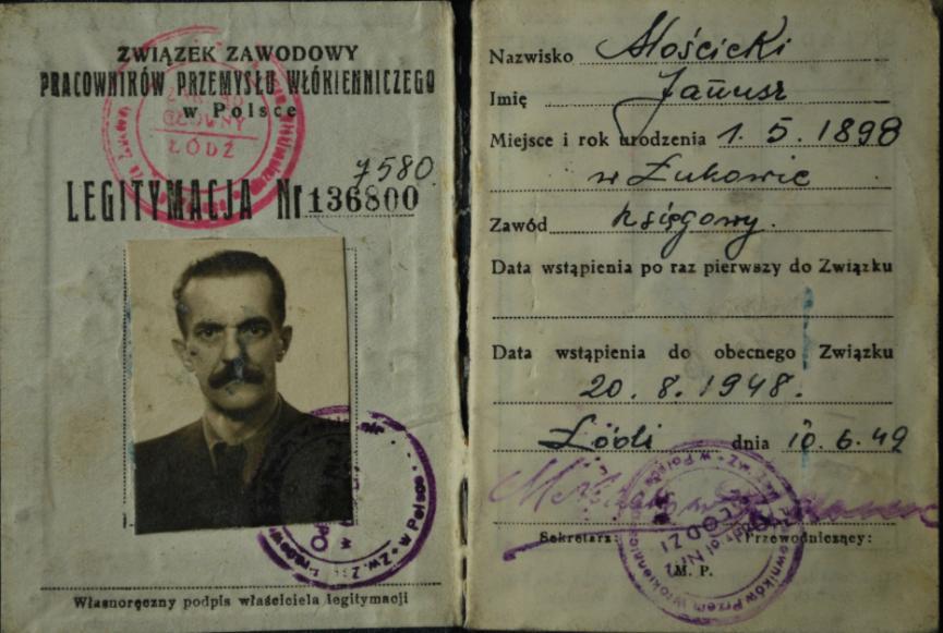 i Wolności 66, sowiecki medal Za Pobiedu 67, Odznakę Grunwaldzką 68. Były to oczywiście honorowe medale, przyznawane z rozdzielnika osobom, sprawującym określone funkcje wojskowe 69. Fot. 6. Legitymacja związkowa J.