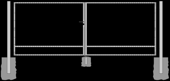DS SPECJAL Brama dwuskrzydłowa DS typu SPECJAL DS-4W SPECJAL Główne części składowe bramy: - słupy z profila 100x100 / 120x120 / 140x140 - konstrukcja ramy 40x40 / 50x50mm - wypełnienie panel FOX -