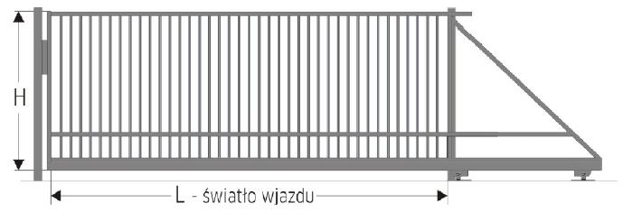 PS UNIWERSALNA Brama przesuwna PS-PR UNIWERSALNA Główne części składowe bramy: - rama: profile 40 x 40 mm - wypełnienie: profile 15 x 15 mm diagonalnie (karo) - słup dojazdowy i prowadzący: 80 x 80