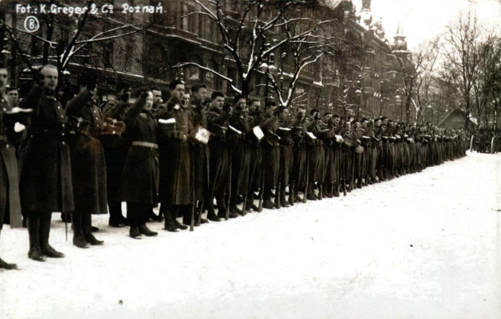 Przysięga 1 pułku strzelców wielkopolskich; plac Wolności w Poznaniu, 26 stycznia 1919 r.