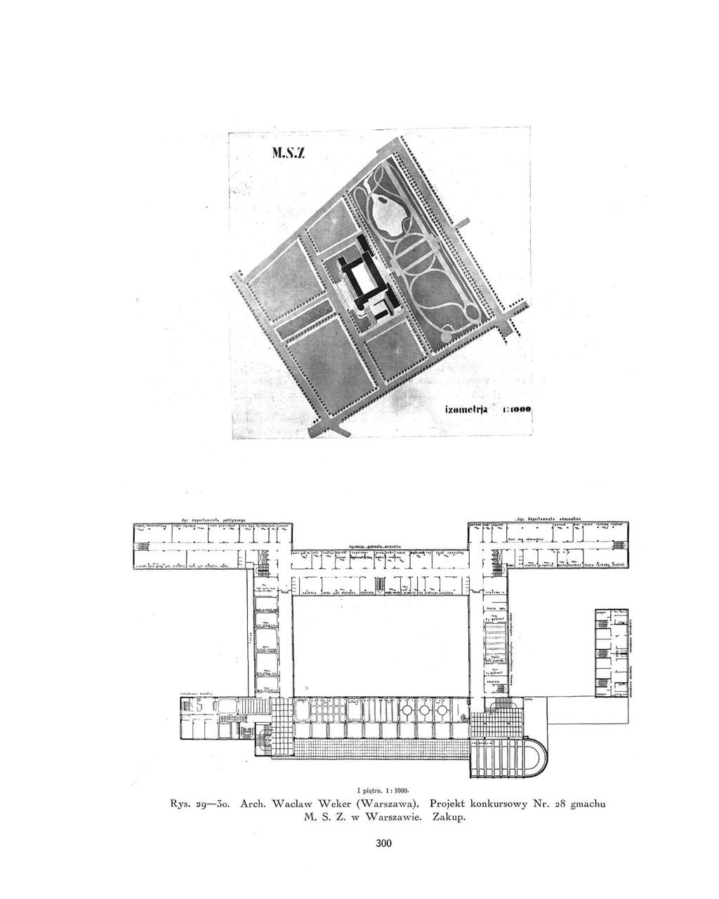 I piętro. 1 i 1000. Rys. 29 30. Arch.