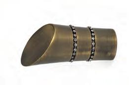 KOŃCÓWKI GRAL Ø25 mm INTEGRA -chrom-mat. 25.0.0. 2 szt. Para DIVA do rury Ø 25mm patyna c 25.