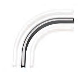SYSTEM SQUARE LINE B - blister F - folia ŁUK MAŁY DO SYSTEMU SQL o wymiarze 290mm, promień gięcia: 0mm