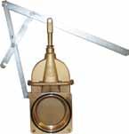 Szerokość overall length MZ brass blade gate valve with piston rod stainless steel valve wedge and screws, 2 gaskets Guide lubrication bush with lubrication nipple 8008