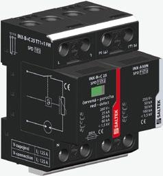 INX-B+C 25 TT1+1 (FM) SPD typ 1 i 2 - ogranicznik prądu piorunowego i przepięć wymienne moduły, optyczna sygnalizacja zadziałania, moduł blokowania bardzo wytrzymały ogranicznik prądów piorunowych do