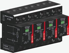 Katalog - Ograniczniki przepięć INX-B+C 25 TNS (FM) SPD typ 1 i 2 - ogranicznik prądu piorunowego i przepięć wymienne moduły, optyczna sygnalizacja zadziałania, moduł blokowania czteropolowy, bardzo