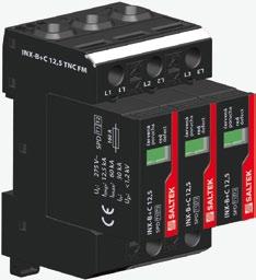 INX-B+C 12,5 TNC (FM) SPD typ 1 i 2 - ogranicznik prądu piorunowego i przepięć wymienne moduły, optyczna sygnalizacja zadziałania, moduł blokowania trójpolowy warystorowy ogranicznik przepięć,