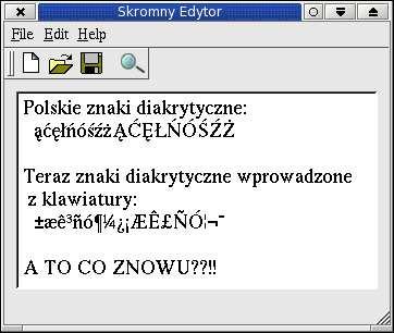 Kodowanie znaków diakrytycznych int main( int argc, char argv ) bool JestParametrCzcionki = JestParametr(argc,argv, -fn ); QApplication Aplik( argc, argv ); QTextCodec wkodowanielatin2 =