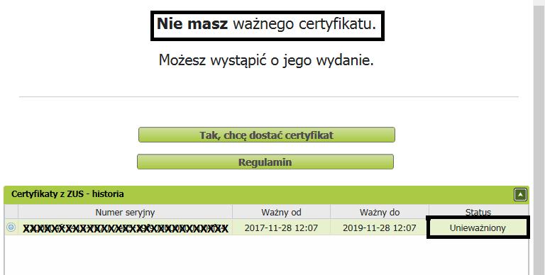 22 Unieważnienie certyfikatu z ZUS Po unieważnieniu certyfikatu lekarz może wystąpić o nowy certyfikat.