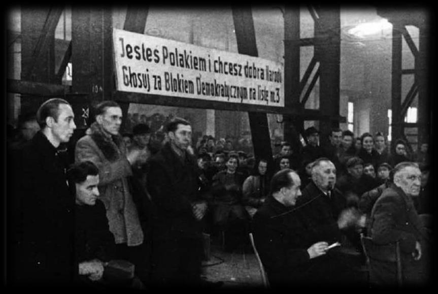 wybory do Sejmu Ustawodawczego zostały przeprowadzone 19 stycznia 1947 roku; podobnie jak referendum z 1946 roku zostały o e sfałszowa e przy po o y NKWD; wy iki ogłoszo e przez ko u isty z e władze