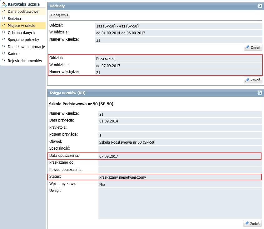 UONET+. Jak przekazać ucznia objętego obowiązkiem szkolnym do innej szkoły? 3/8 6.