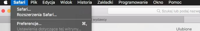 Safari (MacBook): Aby usunąć ciasteczka w przeglądarce Safari należy: 1.