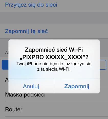 Zmień Hasło Zmiana hasła połączenia Wi-Fi. Wprowadź stare hasło, zgodnie ze wskazówkami na ekranie, a następnie wprowadź dwa razy nowe hasło i na koniec stuknij Aktualizacja.