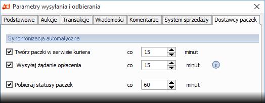 Synchronizacja automatyczna z dostawcami paczek Dodaliśmy możliwość ustawienia automatycznej synchronizacji z serwisami dostawców paczek.