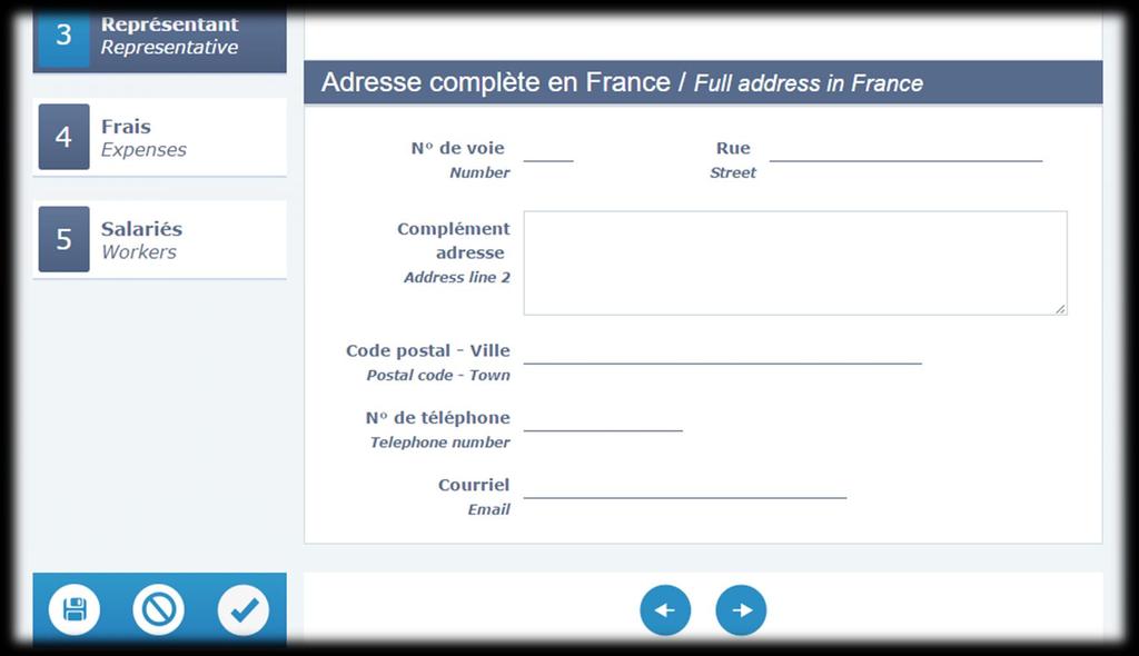 Rozdział 3 formularza - Reprezentanci Dane przedstawiciela we Francji
