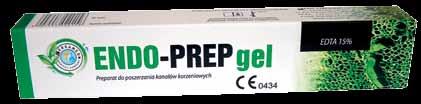 ENDO-PREP GEL Preparat do poszerzania kanałów korzeniowych w żelu Opis działania preparatu Preparat przeznaczony jest do chemicznomechanicznego oczyszczania i opracowywania kanałów korzeniowych.