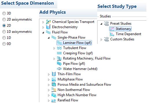 Rys. 2.2. Wykorzystywany model programu Comsol Multiphysics.