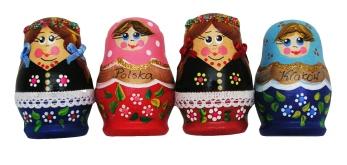 Płytka ceramiczna z magnesem, ozdobiona ręcznie malowanymi wzorami.