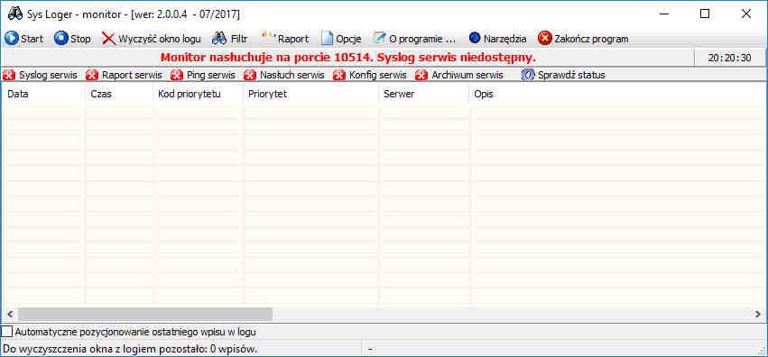 Funkcjonalność Moduły wchodzące w skład programu i ich funkcjonalności: 1. Monitor programu okno programu prezentujące otrzymywane logi z urządzeń.