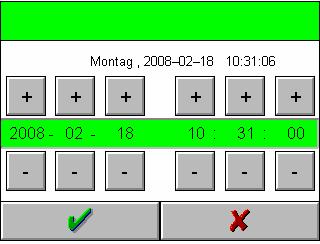 Obsługa 4 49 Ustawienie Daty / Czasu Aktualną datę i czas można ustawić za pomocą przycisków +/-.