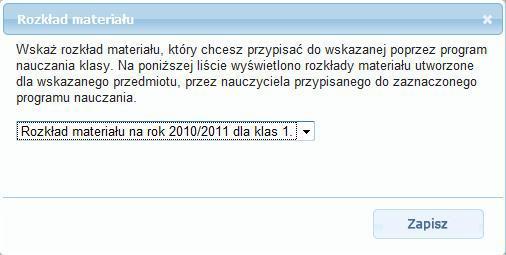 Rysunek 52. Okno przypisywania rozkładu materiału.