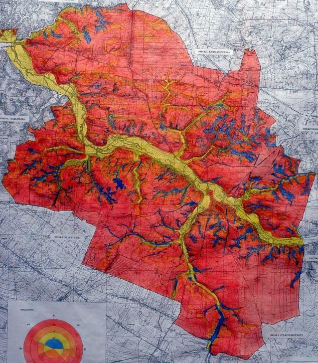 Mapa bonitacji klimatycznej gminy Wąwolnica Celejów