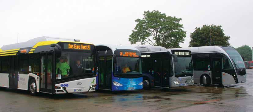 Cała stawka autobusów biorąca udział w tegorocznym Bus Euro Test w Brukseli Zbigniew Rusak Bus Euro Test 2016 w Brukseli, czyli Umarł Diesel.