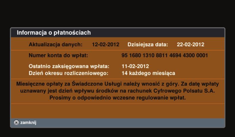 Przycisk X powoduje wyjście z menu usługi bezpośrednio do ostatnio oglądanego kanału telewizyjnego lub menu dekodera (w zależności od miejsca, skąd nastąpiło uaktywnienie usługi ipla).