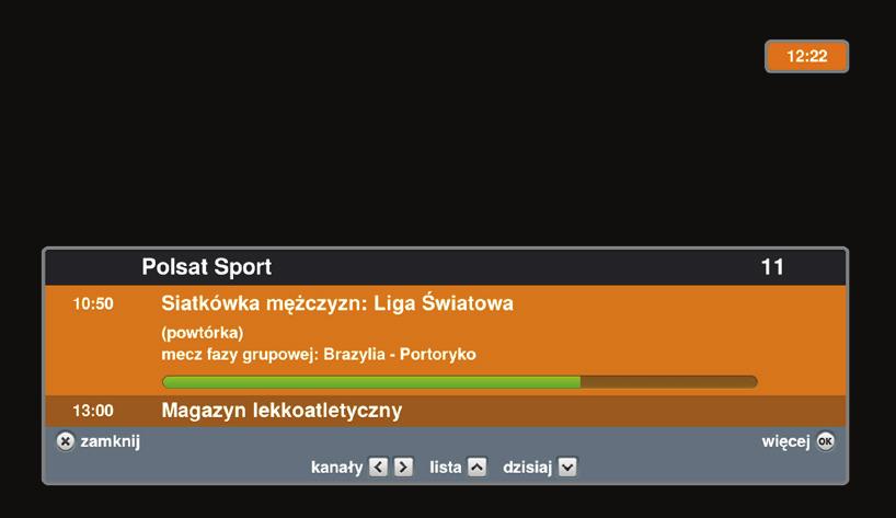 Podczas wyszukiwania kanałów widoczny jest poniższy ekran: Dekoder samoczynnie wyszuka wszystkie kanały oferowane przez Cyfrowy Polsat.
