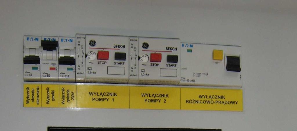 Realizowane funkcje: 1. sterowanie pracą pomp automatyczne lub ręczne. 2. naprzemienna praca pomp (na życzenie blokada jednoczesnej pracy pomp). 3.