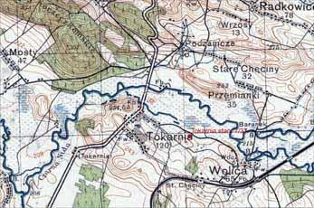 6 Ryc. 2.1. Wrzosy, stan. 1, gm. Chęciny, woj. świętokrzyskie. Starochęciny na Mapie Taktycznej Polski z lat 1924-1939 wg http://igrek.amzp.