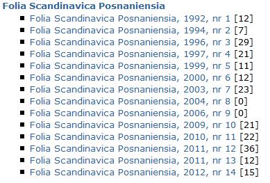 Folia Scandinavica Posnaniensia 221 artykułów
