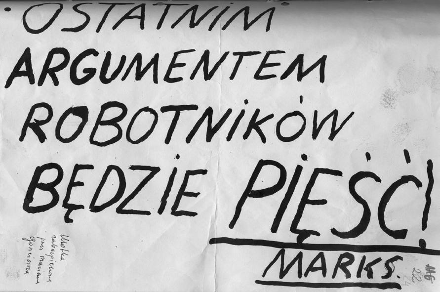 358 Źródła 1. Ulotka zerwana przez funkcjonariusza Komendy Miejskiej MO w Kielcach w połowie grudnia 1981 r. z budynku przy Placu Partyzantów; AIPN Ki, 014/1585, k. 24 2.