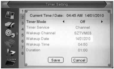 Ustawienia timera Wybierz opcję Ustawienia timera i naciśnij [OK] aby wejść do menu listy timerów.