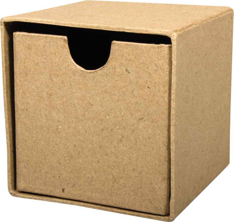 Pudełko - organizer Małe kartonowe pudełko z szufladą można pomalować lub udekorować.