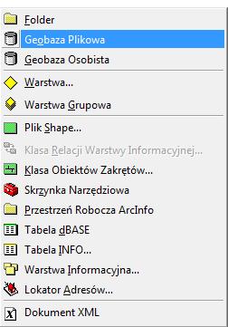 7) i kolejno: - wpisz nazwę klasy obiektów (Budynki) - wybierz rodzaj geometrii obiektów (Poligon), - określ Własności Geometrii, zaznaczenie Współrzędne zawierają wartości Z