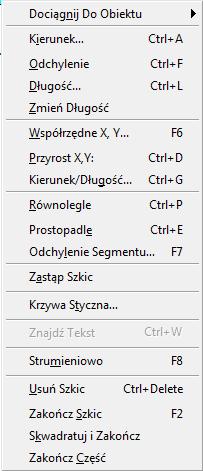 Rys. 12. Opcje narzędzia Szkic dostępne w menu kontekstowym pod PPM 11.