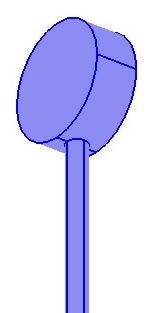 wykorzystany w symulacjach Warunek brzegowy Robina 1,6 cm 55 cm cm 35 cm 6 m 74 c Emitująca strona przetwornika 37 cm Rys. 4.1. Trójwymiarowy model kadzi z zaznaczonym obszarem wykorzystanym w symulacjach.