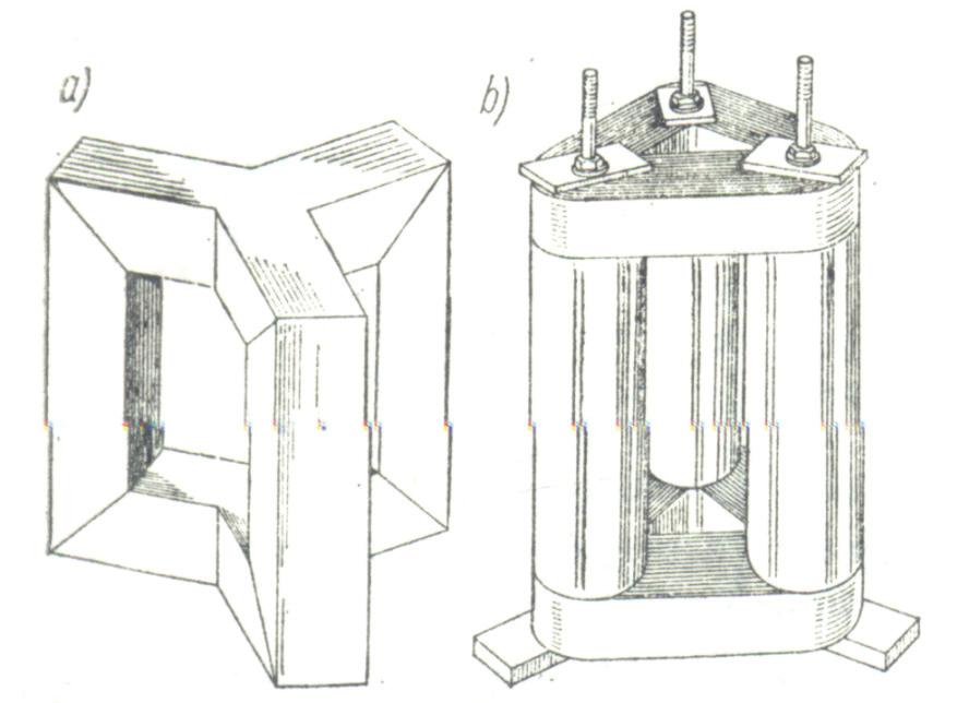 Ry..9. Rdzeń trójfazowy ymetryczny [9] Rozwiązanie taie jet jedna nieeonomiczne. Na ryunu.