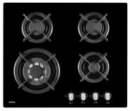 13 cm - Wok 2,8 kw szklana bez szlifu 4 palniki gazowe, w tym palnik Wok z potrójnym płomieniem sterowanie pokrętłami Palniki gazowe: 1 - śr. 4 cm - pomocniczy 1,0 kw 2 - śr.