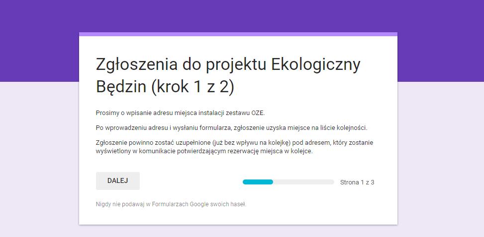 ZGŁOSZENIA ELEKTRONICZNE KROK 1