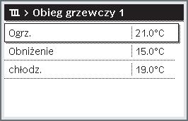 Skrócona instrukcja obsługi Obsługa Nacisnąć przycisk menu, aby otworzyć menu główne. Nacisnąć pokrętło nastawcze, aby otworzyć menu Ogrzewanie/chłodzenie.