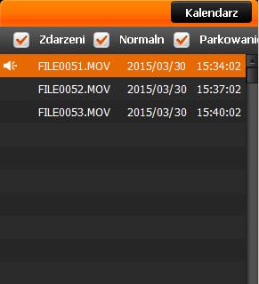Gdy istnieje ik nagrania, będzie wyświetlana data ze znakiem. Kliknij datę, aby wyświetlić iki nagrane w określonej dacie.
