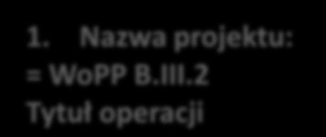 FISZKA PROJEKTOWA 1. Nazwa projektu: = WoPP B.III.