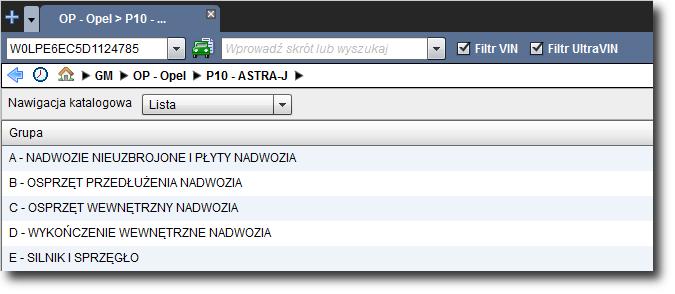 pojazdu, aby otworzyć okno Informacje VIN. Na przykład nowy wskaźnik Notatka do numeru VIN wyświetla informacje na temat numeru VIN przed przejściem do katalogu.