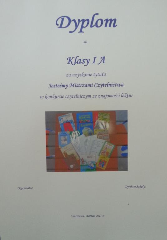 Konkurs przeprowadzono na godzinach wychowawczych Konkurs Szkolny Mistrz Czytelnictwa W drugiej połowie marca 2017 roku odbył się szkolny konkurs na mistrza czytelnictwa.