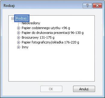 2. Wybierz urządzenie, a następnie kliknij przycisk Właściwości lub Preferencje. 3. Kliknij kartę Papier/jakość. 4.