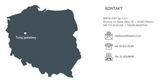 Kontakt Strona dostępna również dla niezalogowanych użytkowników. Znajdziesz tutaj nasze dane teleadresowe. Wystarczy kliknąć na KONTAKT w górnym menu.