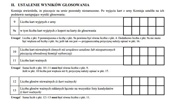 II część - Ustalenie wyników