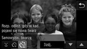 Wykrywanie twarzy podczas fotografowania (Inteligentna migawka) Zmiana liczby zdjęć Po dotknięciu na ekranie ikony w punkcie 1 dotknij ikony op, aby zmienić liczbę zdjęć.